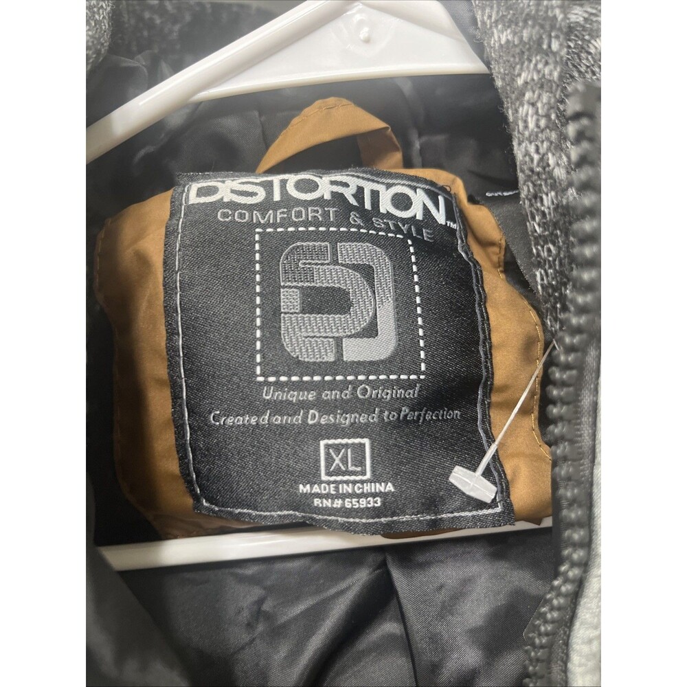 DISTORTION Men's Comfort & Style Colorblock Puffer Hoodie Winter Jacket Size XL - Picture 11 of 11